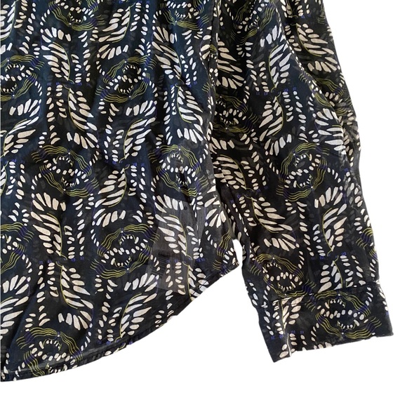 FORTE FORTE Camicia Cotton Printed Voile Button Front Blouse Shirt Black NWT - Picture 2 of 7